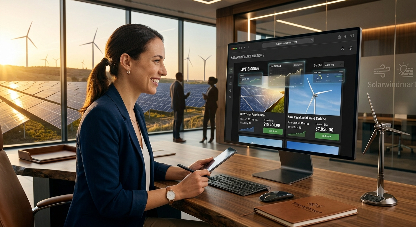 Renewable energy live auction workspace